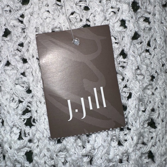 J. Jill Open Stitch Linen Blend Sleeveless White Summer Sweater Size Medium NWT - Picture 4 of 7